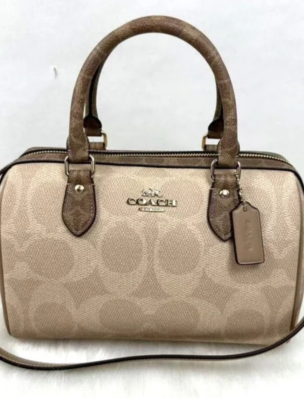 NWT Coach Rowan Satchel Bag in Blocked Signature Canvas (Retail $398)